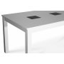 Matbord Milla 180x90 cm - Vitt med svarta glasplattor