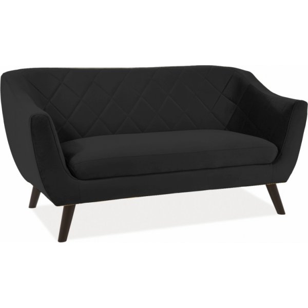 Molly 2-sits soffa - Svart sammet