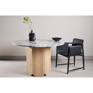 Matbord Tekla runt �120 cm - natur/calacatta
