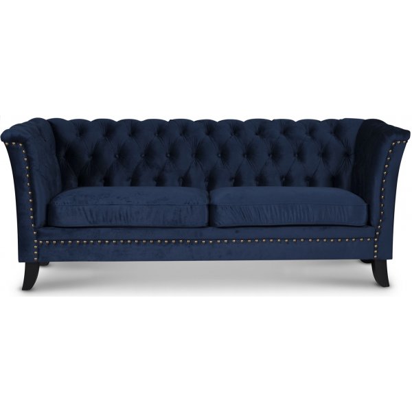 Chesterfield Liverpool 2-sits soffa - Bl sammet
