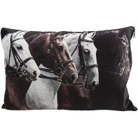Knight kuddfodral med fransar 60x40 cm - Vit/Svart Knight kuddfodral med fransar 60x40 cm - Vit/Svart