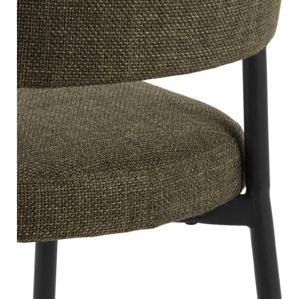 Stol i gr�nt tyg och svarta ben