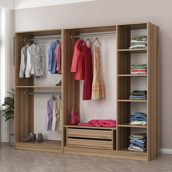 Cavolo garderob 225x52x210 cm - Brun/fume Cavolo garderob 225x52x210 cm - Brun/fume
