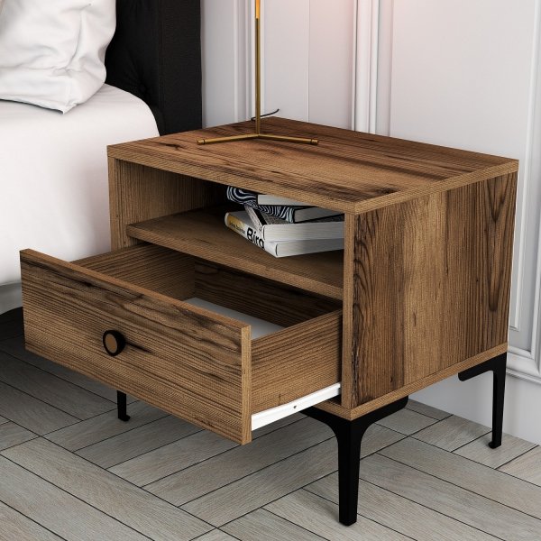 Lissabon nachtkastje - Walnoot