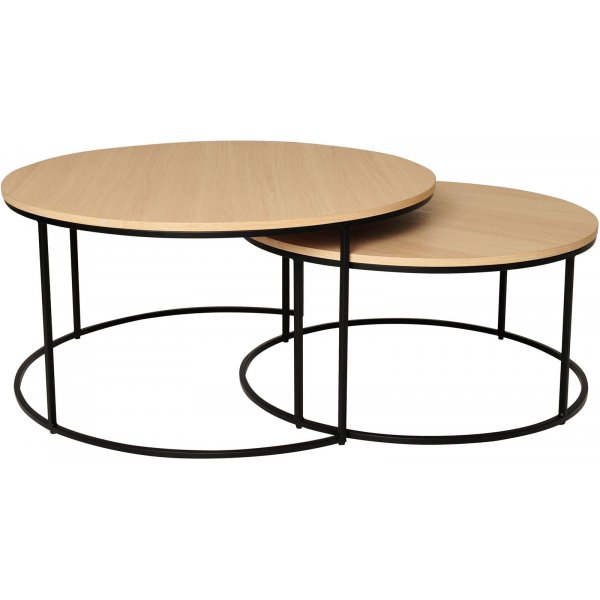 Muran soffbord set 90/75 cm - Vitpigmenterad ek