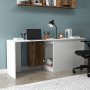 Newra bureau 180 x 47 cm - Licht walnoot/wit