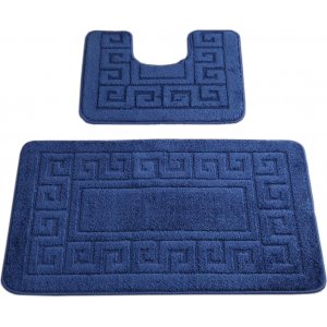 Tapis de bain ethnique - Bleu fonc