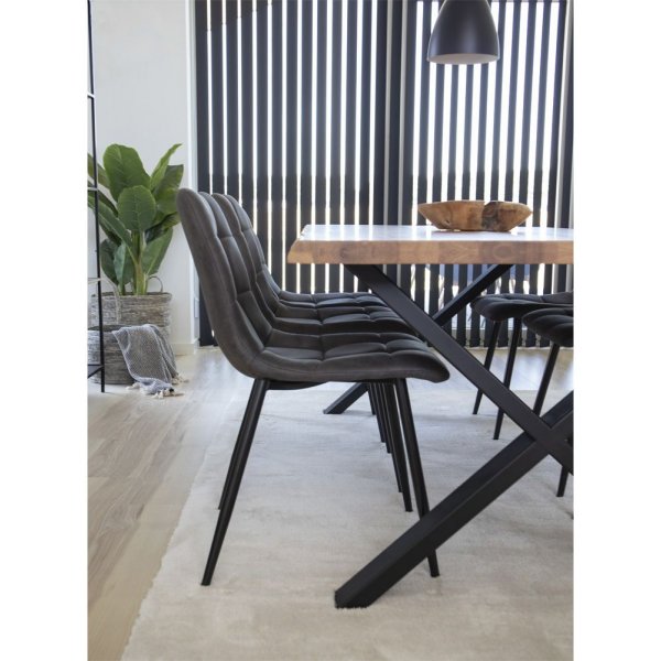 Chaise de salle  manger Middelfart - Gris fonc/noir