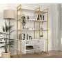 Santana boekenkast - Wit/goud