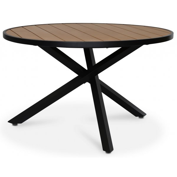 Ekens runt matbord 120 - Svart/Ek-polywood