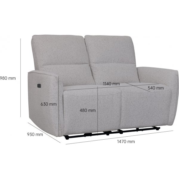 Soffa elektrisk recliner 2-sits - Ljus bouclè soffa Soffa elektrisk recliner 2-sits - Ljus bouclè soffa