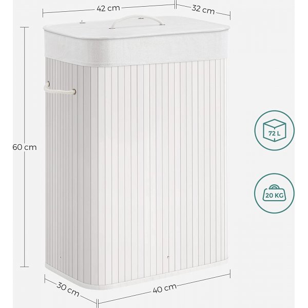 Carolin tvättkorg 72 l - Vit Carolin tvättkorg 72 l - Vit