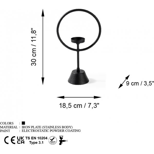 Bougeoir Cairos - Noir Bougeoir Cairos - Noir