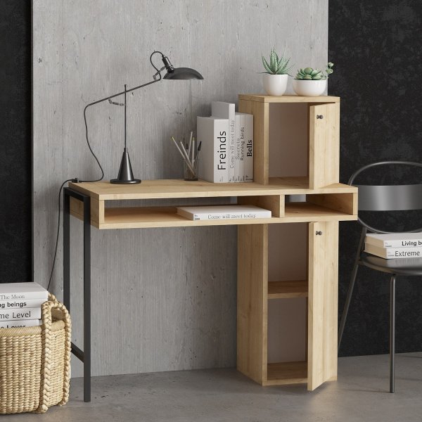 Dora skrivbord Ek/svart - 102 x 45 cm Dora skrivbord Ek/svart - 102 x 45 cm