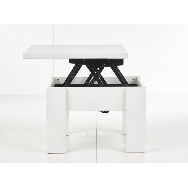 Table basse relevable et abaissante Serafin 80-160 x 80 cm - Blanc Table basse relevable et abaissante Serafin 80-160 x 80 cm - Blanc