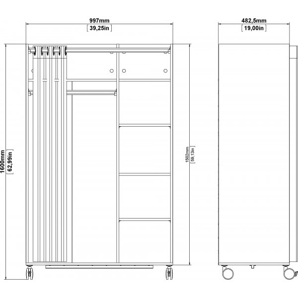 Armoire Lola - Blanc/beige