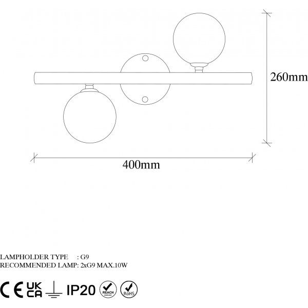 Domino wandlamp 11037 - Goud