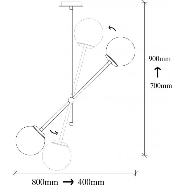Plafonnier Mudoni 636-S - Noir/blanc