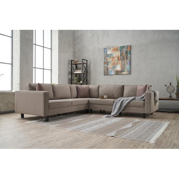 Canapé d'angle Kale - Lin blanc crème Canapé d'angle Kale - Lin blanc crème