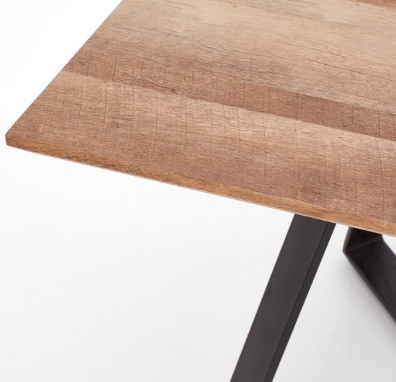 Table  manger Lykke 180 x 90 cm - Chne teint fonc / Mtal noir