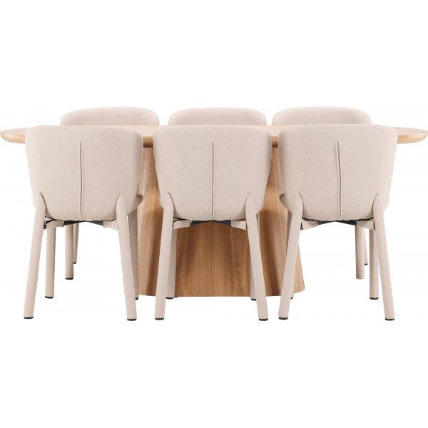 Matbord Stjärnö med 6 st Astoria stolar - Beige + 6.00 x Stolsdyna Matbord Stjärnö med 6 st Astoria stolar - Beige + 6.00 x Stolsdyna
