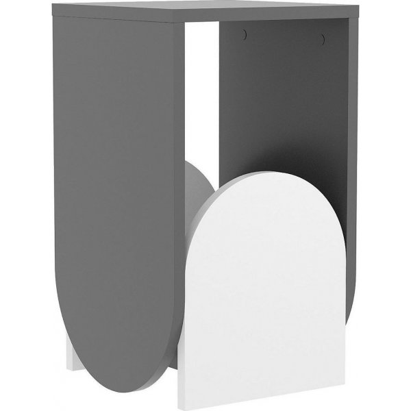 Nun sidobord 32 x 32 cm - Antracit/vit Nun sidobord 32 x 32 cm - Antracit/vit