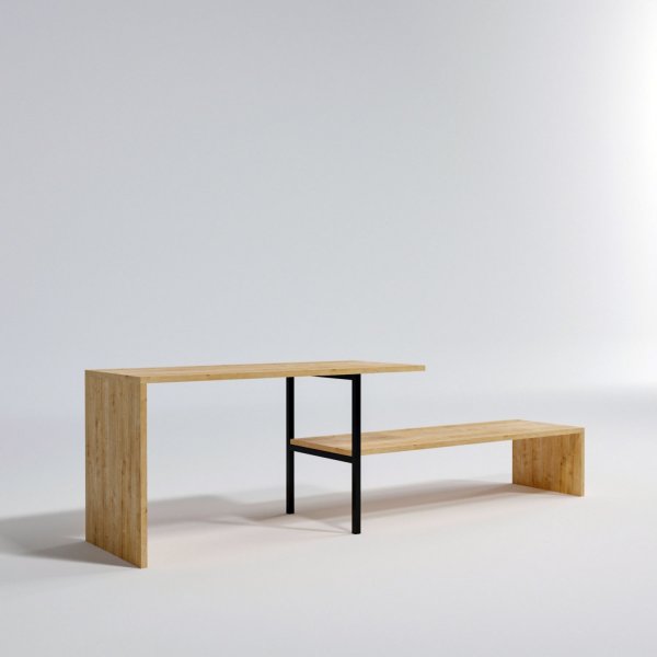 Zagreb TV-bänk - Ek/svart Zagreb TV-bänk - Ek/svart