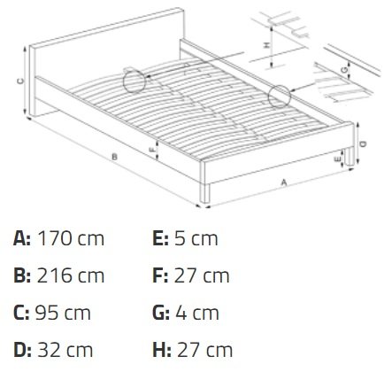 Borstbed met opbergruimte 160x200 cm - Grijs (Chenille)