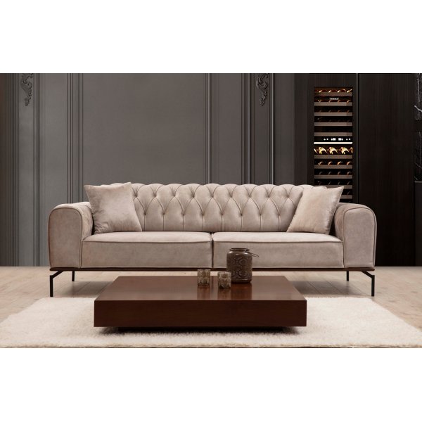 Siesta Capitone 3-sits soffa - Cream Siesta Capitone 3-sits soffa - Cream