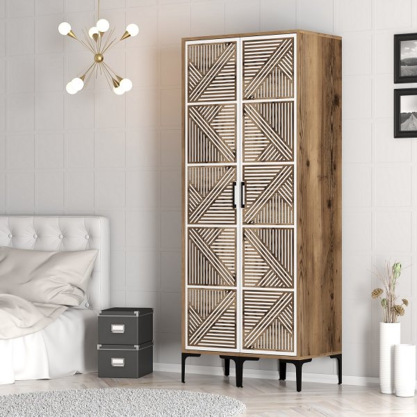 Armoire Kumsal 5 Noyer/blanc Armoire Kumsal 5 Noyer/blanc