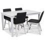 Mellby matgrupp 140 cm bord med 4 st Molly stolar gr - Vit / Gr