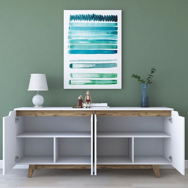 Grande dressoir - Wit/walnoot