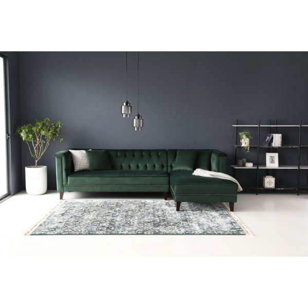 Soffa med divan grön sammet - Bellas Soffa med divan grön sammet - Bellas