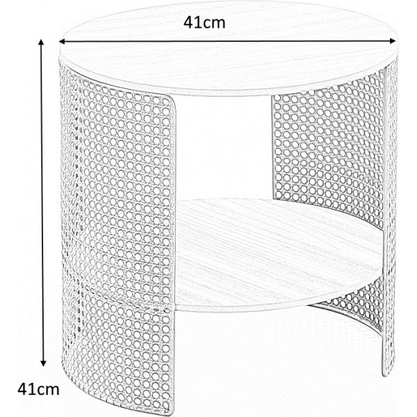 Table basse Trafica 41 cm - Beige/noir