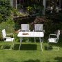 Holmsund matgrupp; bord 120x80 cm med 4 st stolar - vit