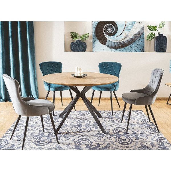 Chaise de salle à manger Lotus - Velours turquoise Chaise de salle à manger Lotus - Velours turquoise