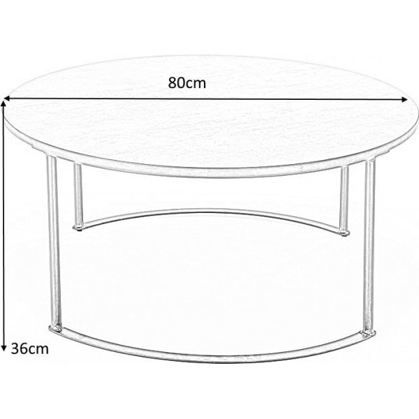 Table basse Macao Ø80 cm - Gris/noir Table basse Macao Ø80 cm - Gris/noir