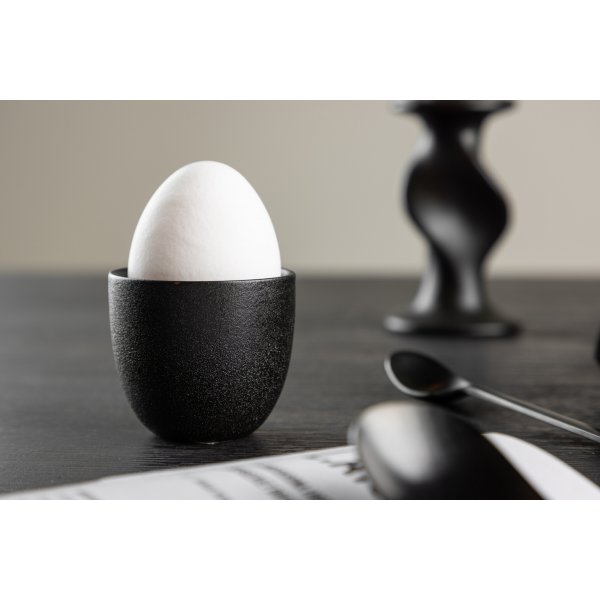 Wabi sabi eierdopje - Zwart