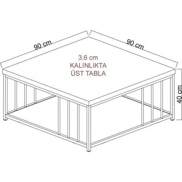 Table basse Zenn 90 x 90 cm - Blanc/noir Table basse Zenn 90 x 90 cm - Blanc/noir