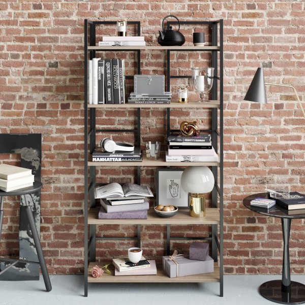 Tinleys bokhylla - Valnöt/svart Tinleys bokhylla - Valnöt/svart