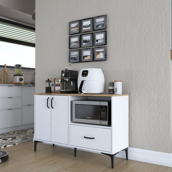 Meuble de cuisine Jericho 161 - Blanc/noyer Meuble de cuisine Jericho 161 - Blanc/noyer