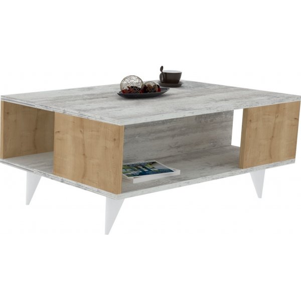 Table basse Selina 90 x 60 cm - Blanc/saphir