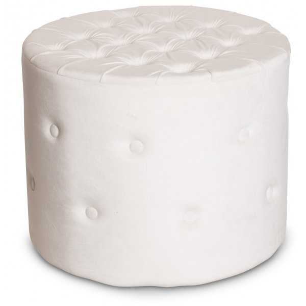 Sitta sittpuff med knappar - Vit sammet