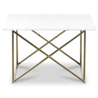 Terrazzo soffbord 75x75cm - Bianco Terrazzo & underrede cross mässing Terrazzo soffbord 75x75cm - Bianco Terrazzo & underrede cross mässing