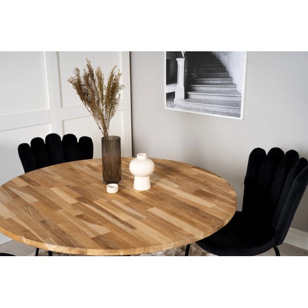 Regald matbord 100 cm - Teak/svart