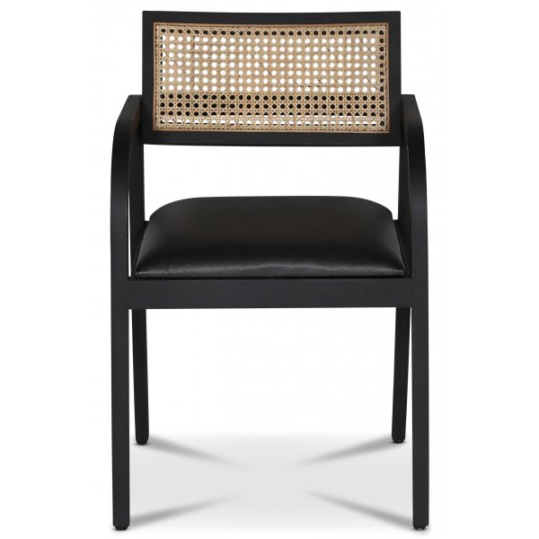 Sikn�s svart karmstol med rotting