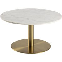 Corby soffbord Ø80 cm - Vit marmor/mässing Corby soffbord Ø80 cm - Vit marmor/mässing