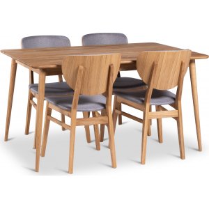 Alborg eettafel 140x90 cm met 4 Tjrn stoelen