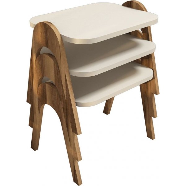 Table basse Paris 48,6 x 35,5 cm - Noyer/crème Table basse Paris 48,6 x 35,5 cm - Noyer/crème
