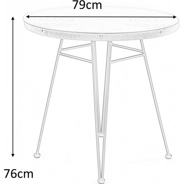 Falcon eettafel Ø79 cm - Rotan/zwart Falcon eettafel Ø79 cm - Rotan/zwart